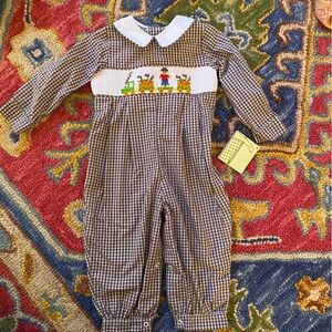 Vintage scarecrow - fall harvest onesie, thanksgiving